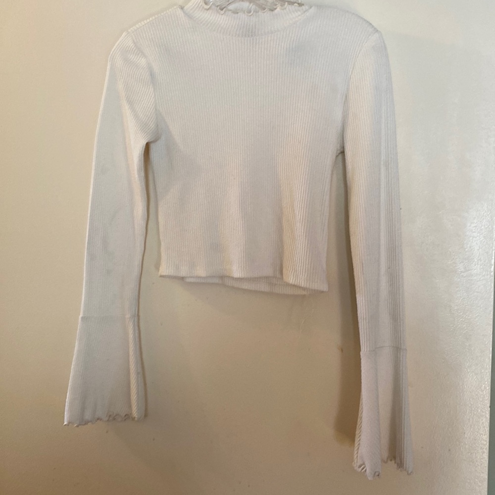 Forever 21 cropped ribbed blouse size small
